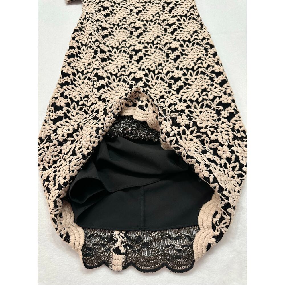 Alice + Olivia Dandi Nude Black Lace Open Back Dress Size 2 XS - Picture 10 of 14